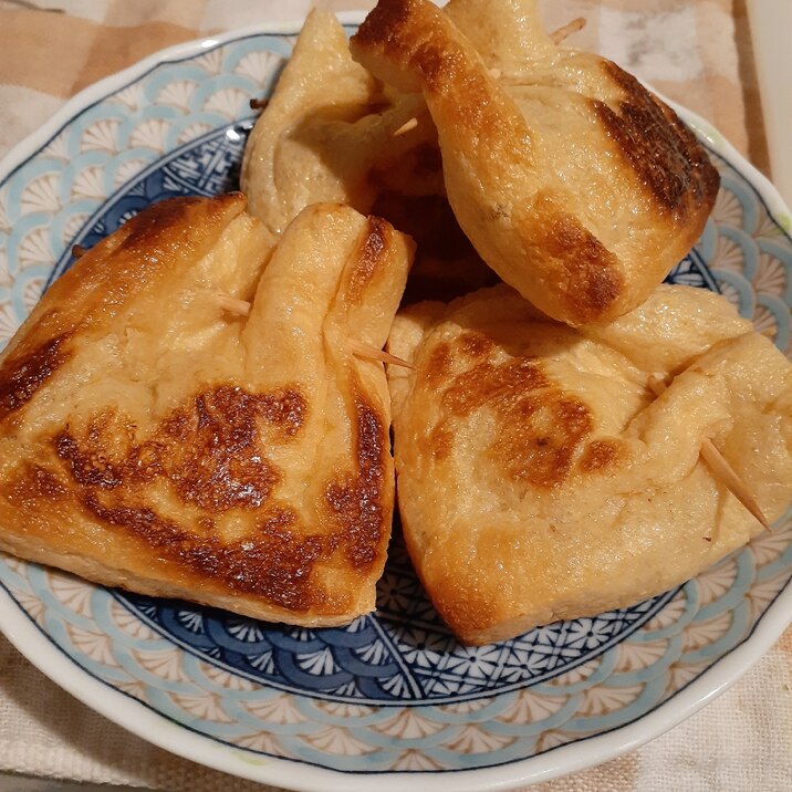 納豆チーズ入り油揚げ焼き